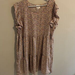 Hayden Floral Ruffle Sleeve Tiered Dress Size 2XL